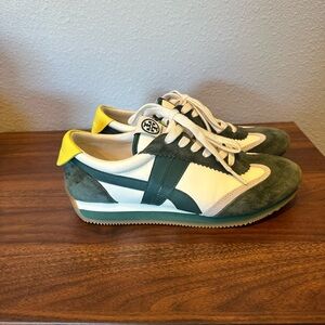 Tory Burch Women's Hank Sneakers in Green, New Ivory, Gray and Yellow